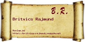 Britvics Rajmund névjegykártya